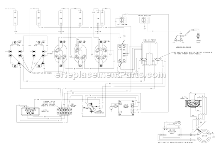 Page D Diagram and Parts List for 030373-0  Briggs and Stratton Generator
